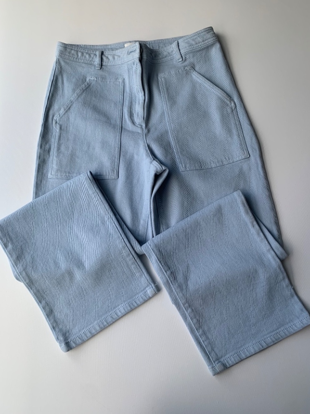 Wilfred Modern Utility Pant Light Blue mid-rise Straight Leg Women's  size 8 - Picture 6 of 13